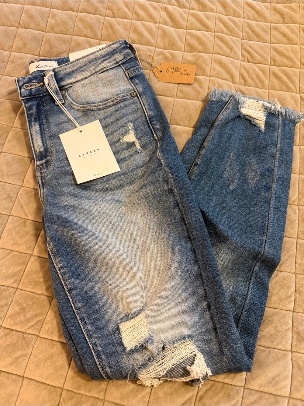 KanCan Light Blue Distressed High Rise Skinny Ankle Jeans